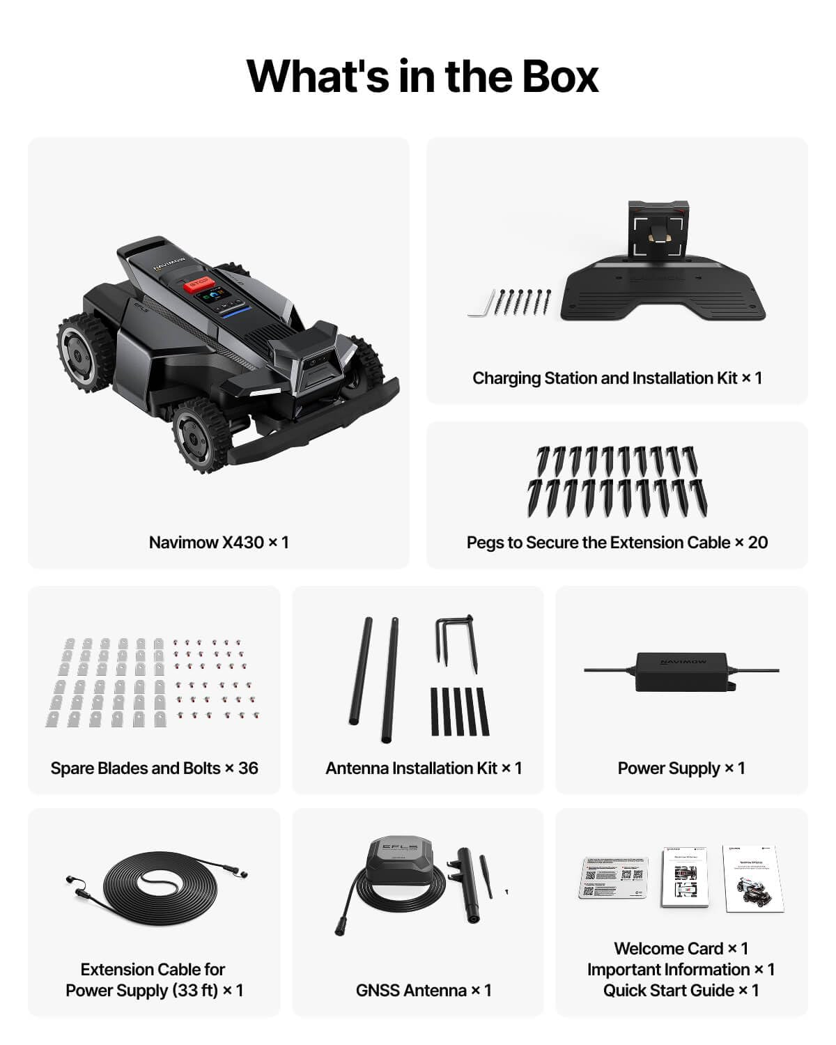 Segway Navimow X430 Robot Lawn Mower Wire Free, for up to 1 Acre, 4WD for 84% Slopes, Zero-Turn for Damage-Free Mowing, ORV-Tuned Lawnmower, MowMentum with 2 × 180W Motors, 0.75–4 in Cutting Height