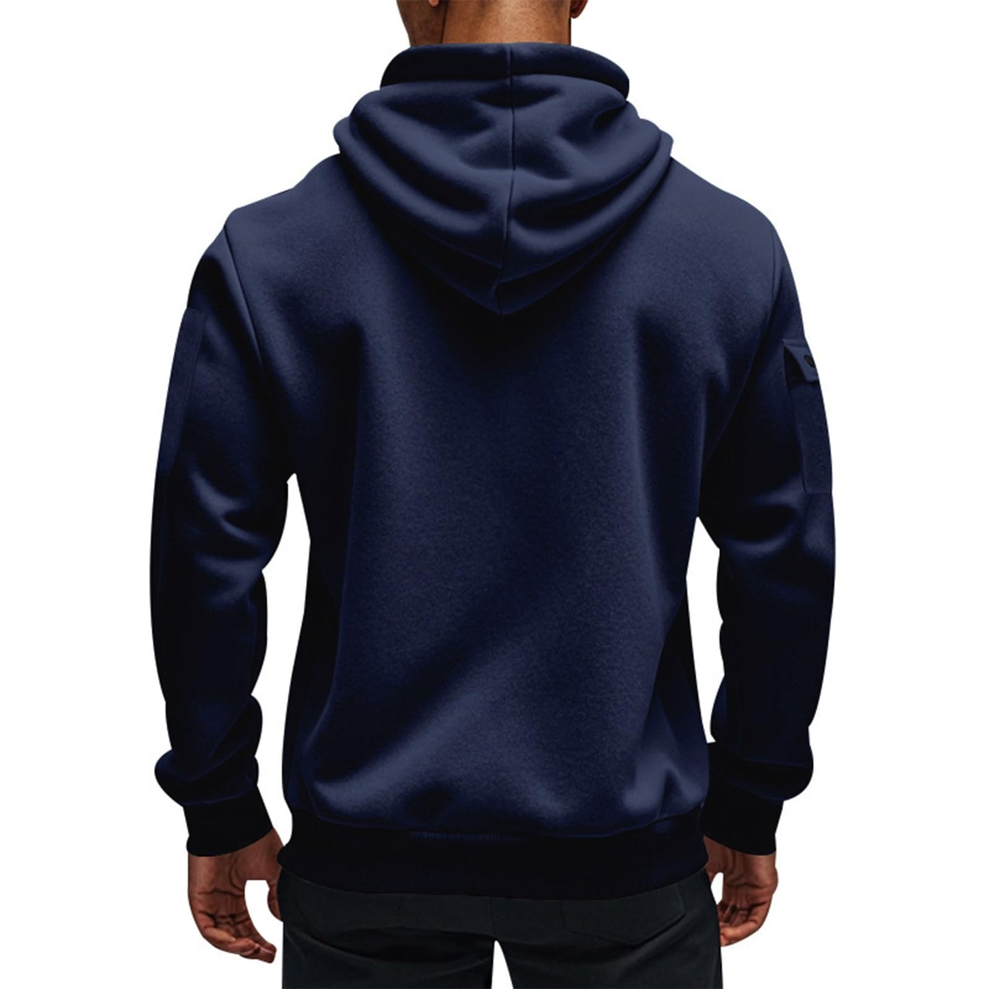 Men's Fleece Workout Athletic Pullover Hoodie Long Sleeve Basic Quarter Zip Pullover Sweatshirt with Kanga Pocket