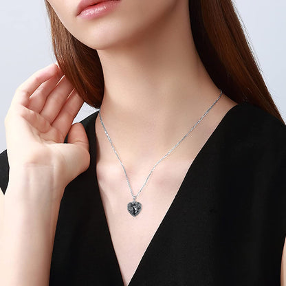 TOUPOP Hummingbird Urn Necklace for Ashes 925 Sterling Silver Heart Cremation Jewelry Keepsake Pendant with Funnel Filler Memorial Christmas Gifts for Women Mom Wife