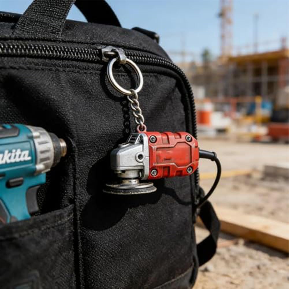 Mini Grinder Keychain, 2-in-1 Inspired Mini Grinder Keychain: Convenient Smoothing Tool + Tool Enthusiast Collectible (1)