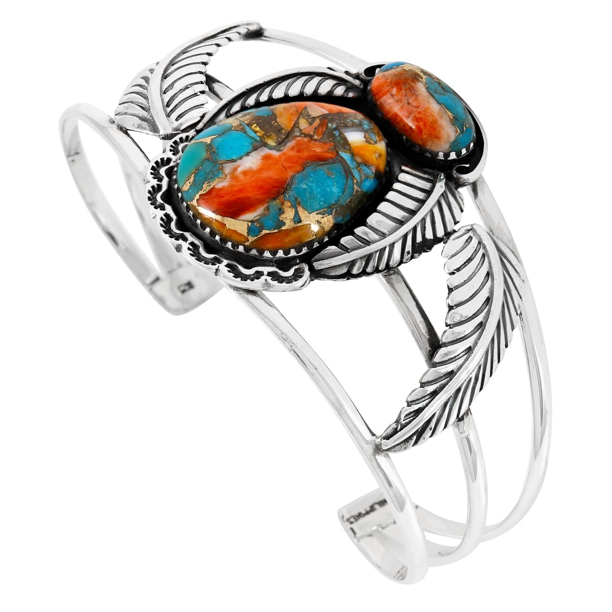 Turquoise Bracelet Sterling Silver 925 Genuine Gemstones Cuff Bracelet