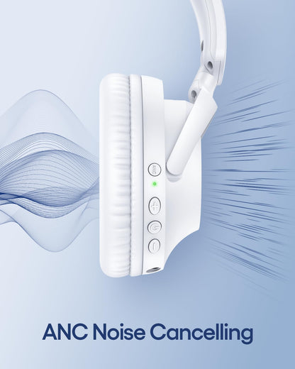 TAGRY Hybrid Active Noise Cancelling Headphones 100H Playtime Wireless Over Ear Bluetooth Headphone with Fast Charging Hi-Res Audio Comfort Earcups Headsets for Travel Home Office Phone PC Black