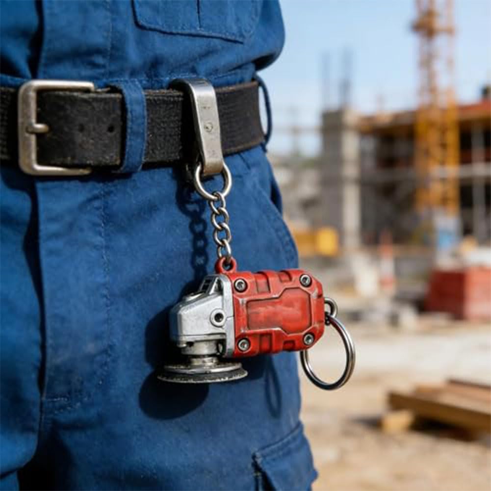 Mini Grinder Keychain, 2-in-1 Inspired Mini Grinder Keychain: Convenient Smoothing Tool + Tool Enthusiast Collectible (1)