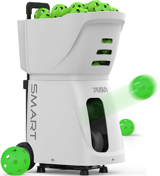 PUSUN PP-Smart Pickle Machine – 80+ Balls, 20–70 mph, 1.6–6s Freq, 65ft Max Dist, 4–6H Battery, App/Remote Control, 28 Prog Locations, Portable, Intelligent, Beginner to Advanced Players