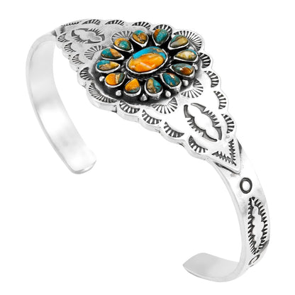 Turquoise Bracelet Sterling Silver 925 Genuine Gemstones Cuff Bracelet