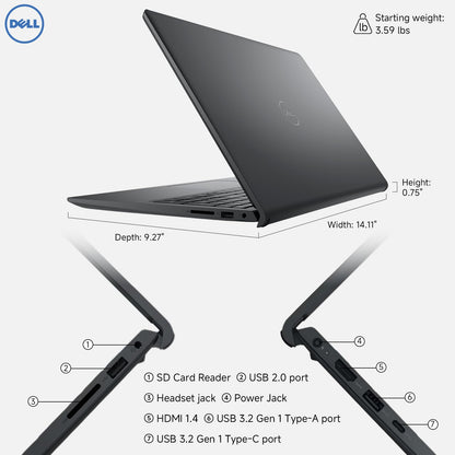 Dell 15 DC15250 Touchscreen Laptop, Intel Core i7-1355U(Up to 5.0 GHz), 15.6" FHD Anti Glare Screen, Intel UHD Graphics, 32 GB RAM, 1 TB SSD, Wi-Fi 6, Windows 11 Pro, Copilot-AI Chat, REDRAGON Mouse