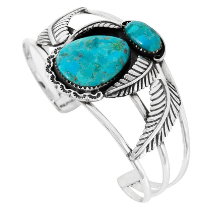 Turquoise Bracelet Sterling Silver 925 Genuine Gemstones Cuff Bracelet