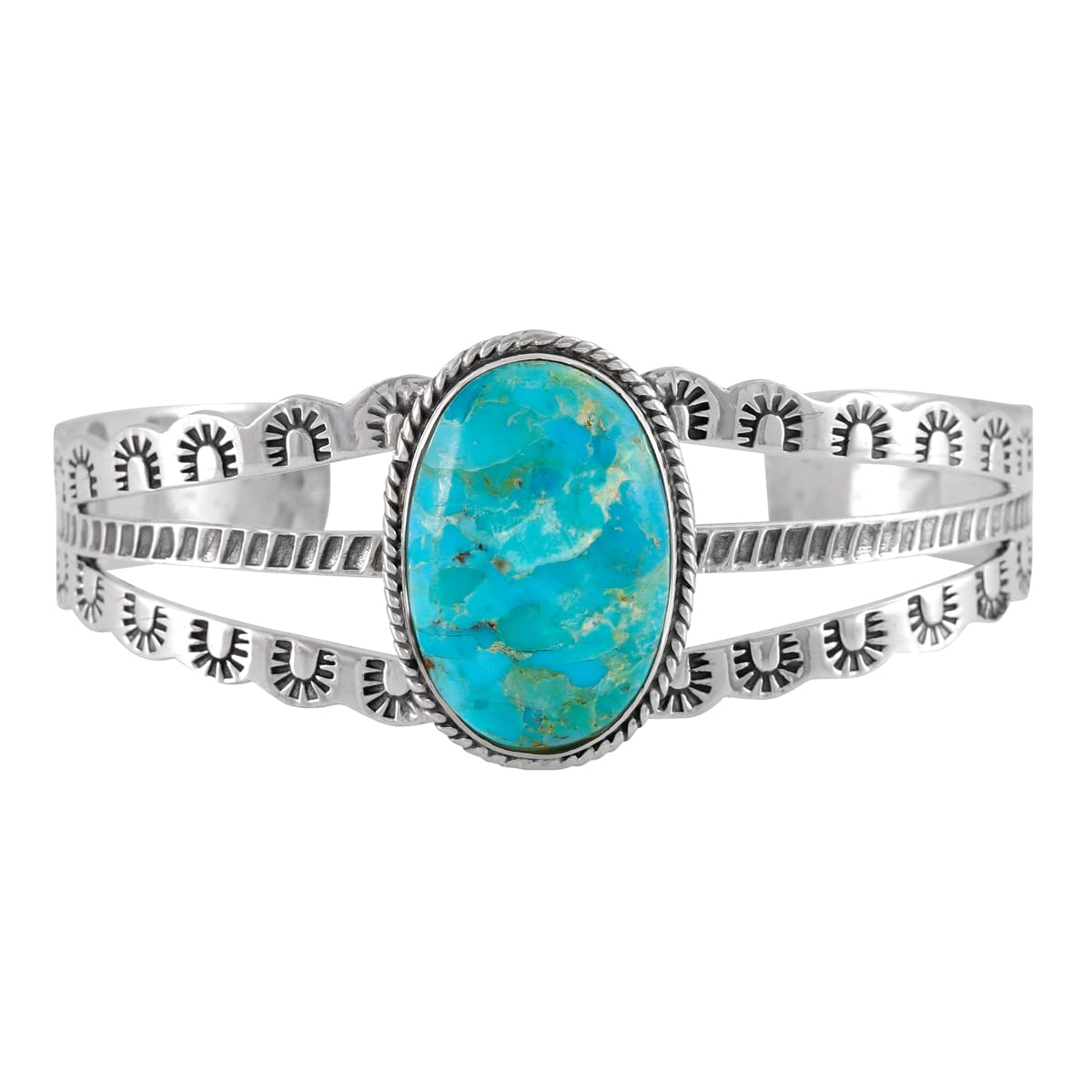 Turquoise Bracelet Sterling Silver 925 Genuine Gemstones