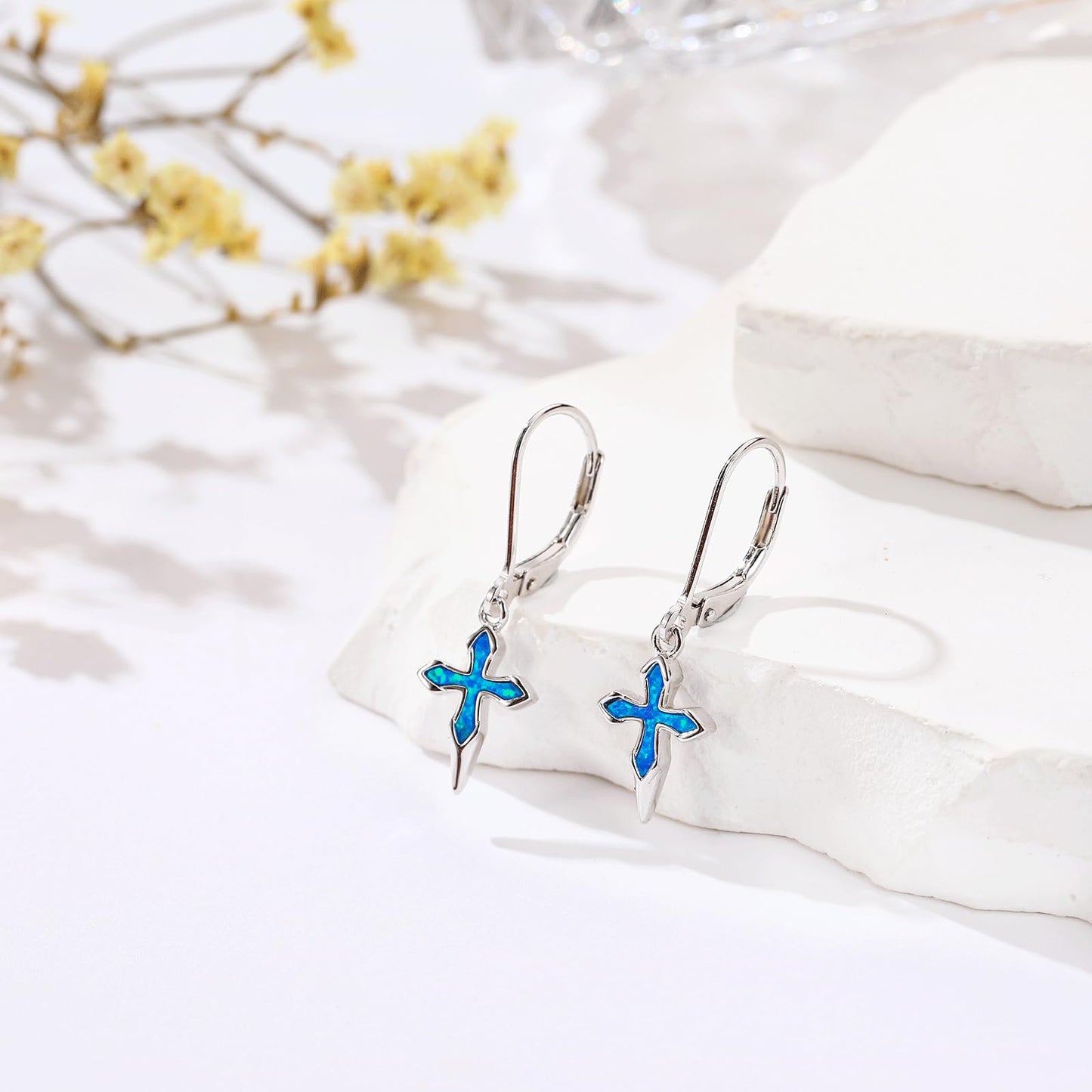 Dangle Earrings 925 Sterling Silver Leverback Earrings Birthday Gift Christmas Sterling Silver Jewelry for Women