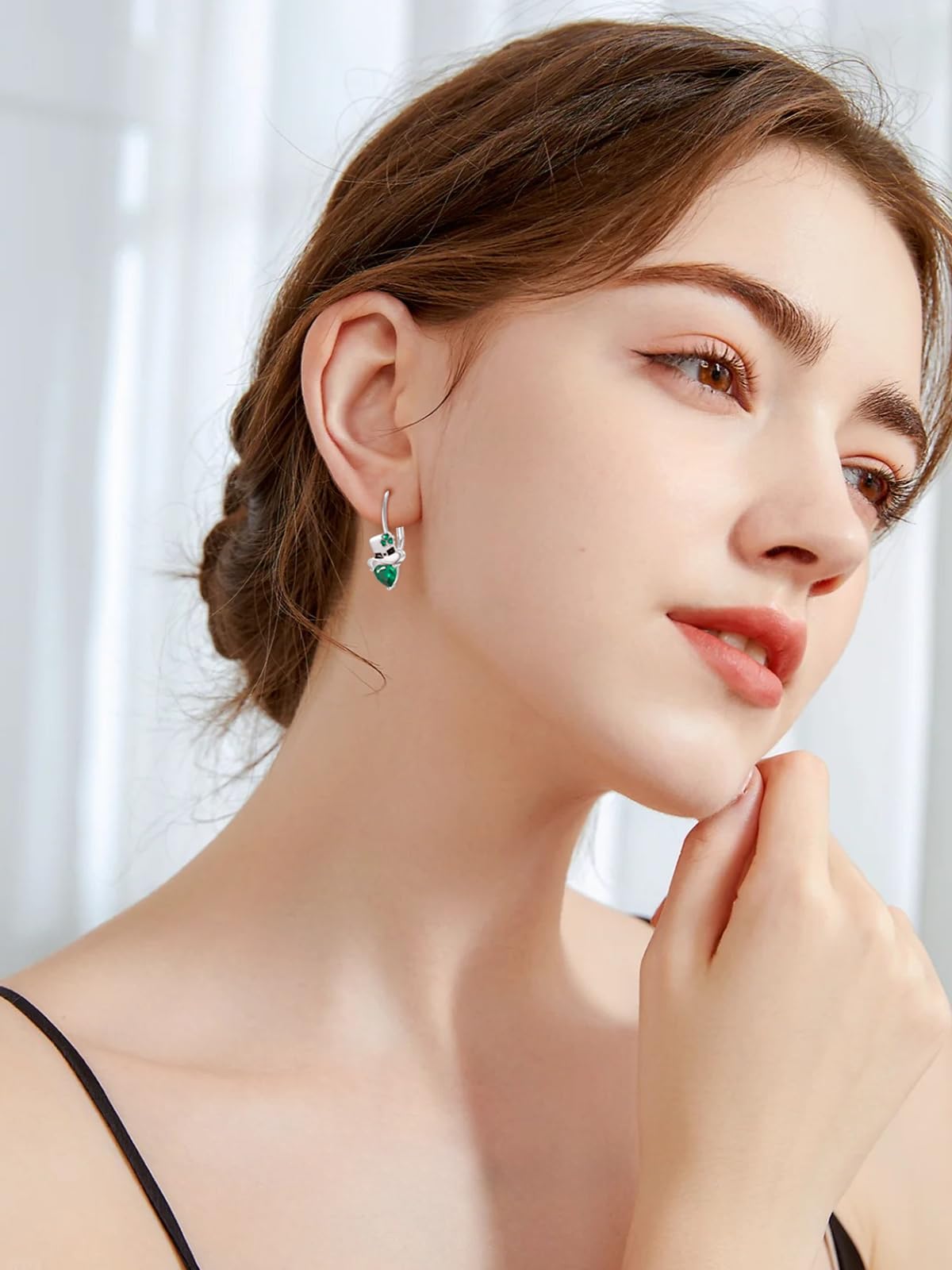 Dangle Earrings 925 Sterling Silver Leverback Earrings Birthday Gift Christmas Sterling Silver Jewelry for Women