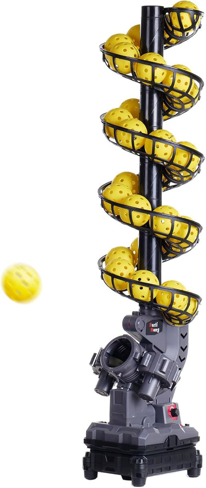 Furlihong 3806PBH Pickleball Machine with Oscillating Base, Adjustable Speed, Auto Swing Launch Port, Battery/AC Powered, Suitable for All Skill Levels