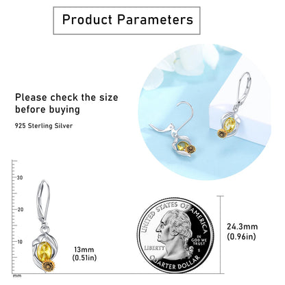 Dangle Earrings 925 Sterling Silver Leverback Earrings Birthday Gift Christmas Sterling Silver Jewelry for Women