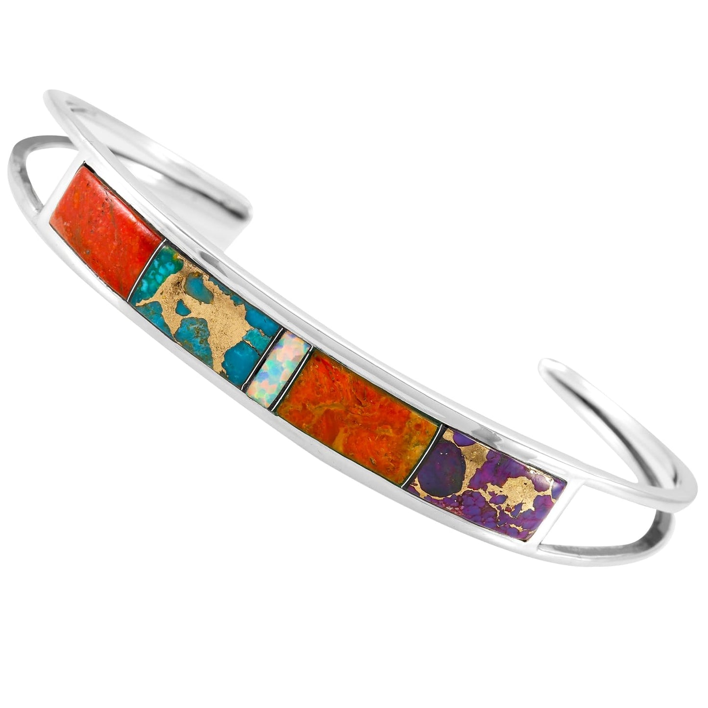 Turquoise Bracelet Sterling Silver 925 Genuine Gemstones Cuff Bracelet