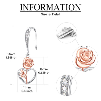 Dangle Earrings 925 Sterling Silver Leverback Earrings Birthday Gift Christmas Sterling Silver Jewelry for Women