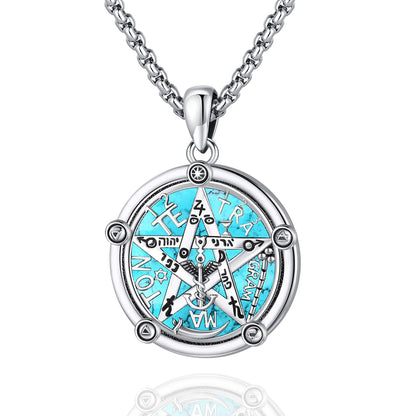 Turquoise Jewelry for Women Men 925 Sterling Silver Pendant Urn Necklaces for Ashes Picture Locket Necklace Thor Hammer Yggdrasil Virgen De Guadalupe St Michael Christopher Judas Witches Knot Necklace