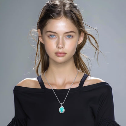 Turquoise Jewelry for Women Men 925 Sterling Silver Pendant Urn Necklaces for Ashes Picture Locket Necklace Thor Hammer Yggdrasil Virgen De Guadalupe St Michael Christopher Judas Witches Knot Necklace