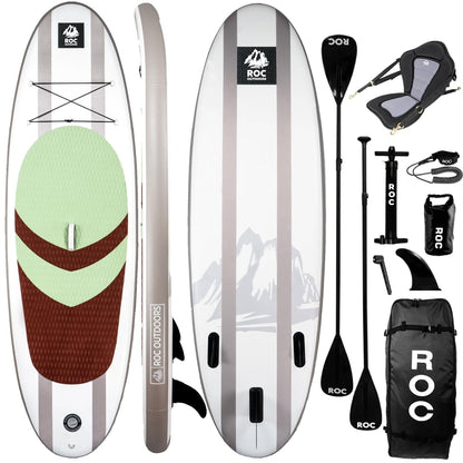 Roc Inflatable Stand Up Paddle Board 10' 6" with Premium SUP Paddle Board Accessories, Wide Stable Design, Non-Slip Comfort Deck for Youth & Adults