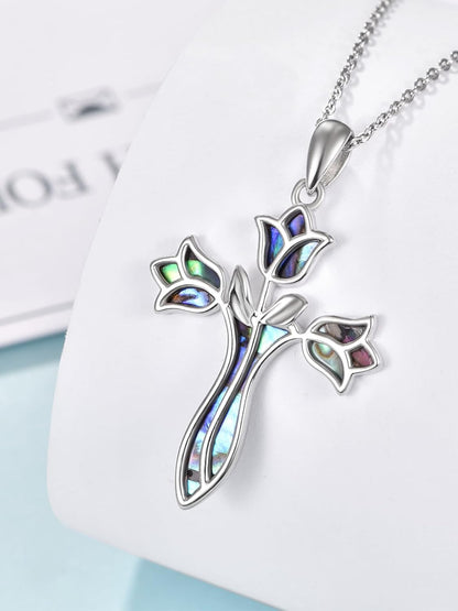 Dreamboat Cross Necklace for Womens Sterling Silver Cross Pendant Christian Necklace Confirmation Gifts Faith Religious Jewelry