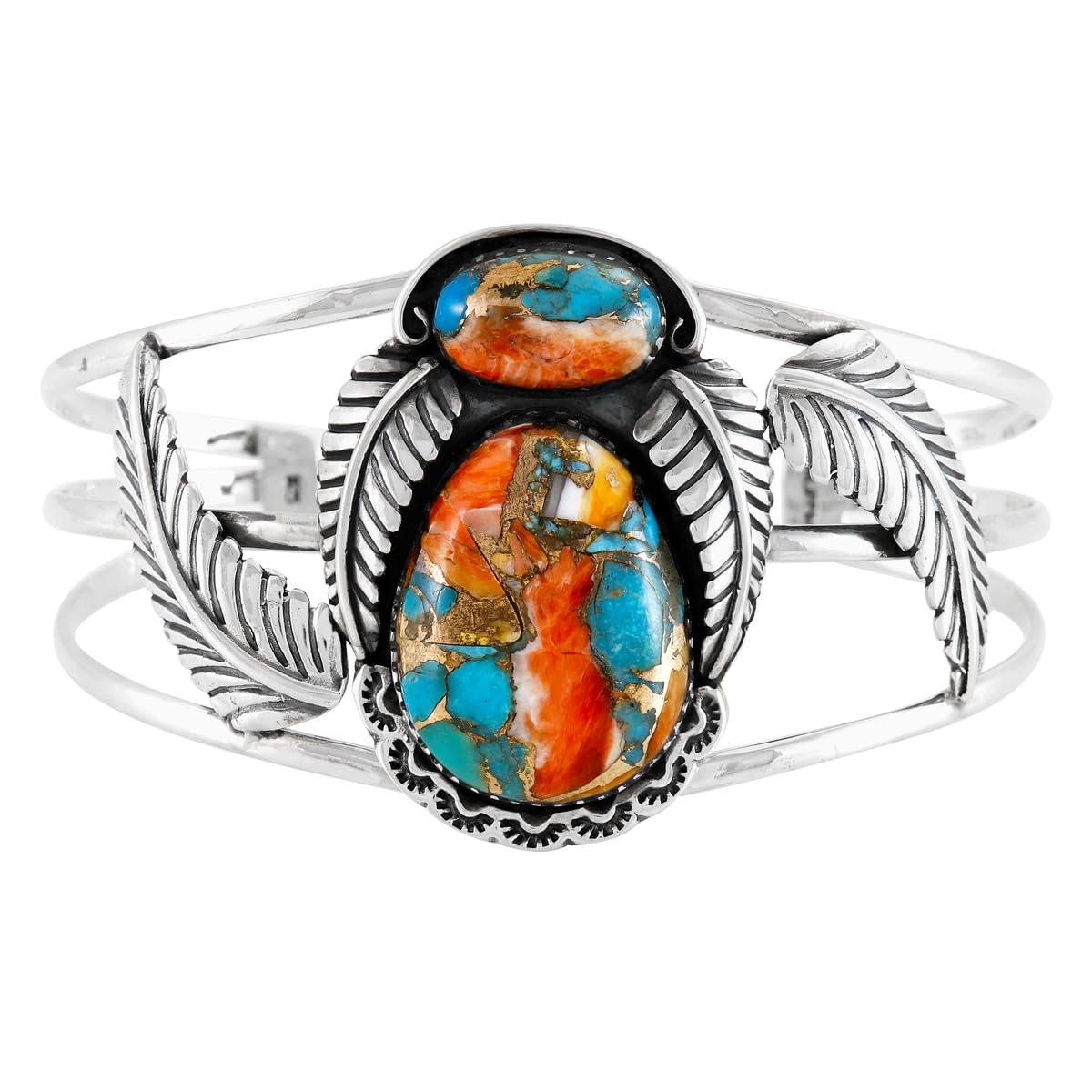 Turquoise Bracelet Sterling Silver 925 Genuine Gemstones Cuff Bracelet