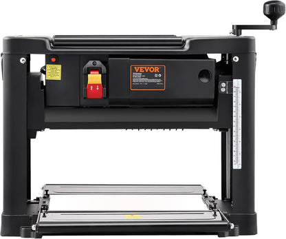 VEVOR Thickness Planer, Two-Blade, 13" Width Worktable Benchtop Planer, 15-Amp 2000W Powerful Motor, 12" Extended Infeeding Table, Low Noise for both hard & soft wood material removal