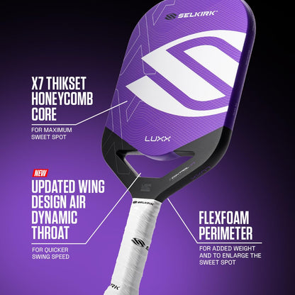 Selkirk Sport LUXX Control Pickleball Paddles | Carbon Fiber Pickleball Paddle with Polypropylene X7 Core | InfiniGrit Surface Technology