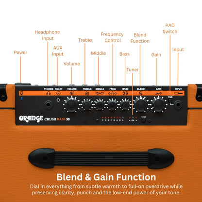 Orange Crush Bass 100W Bass Guitar Combo Amp, Orange