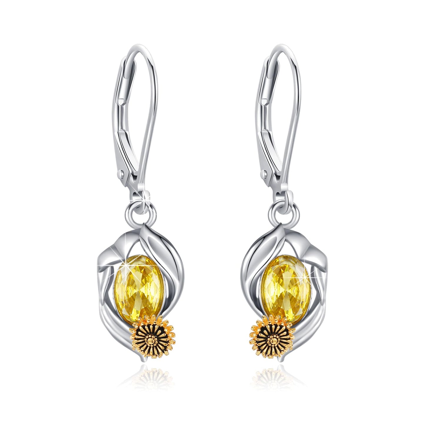 Dangle Earrings 925 Sterling Silver Leverback Earrings Birthday Gift Christmas Sterling Silver Jewelry for Women