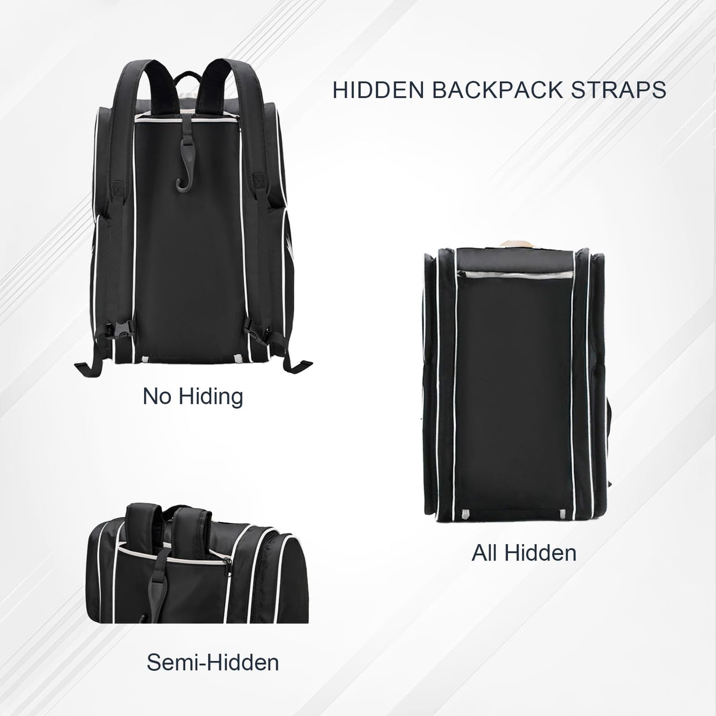 Pickleball Bag - Large Paddle Bag for 4 Paddles & Accessories - Fence Hook, Extra Pockets, Shoe Compartment