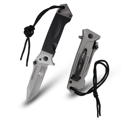 Snake Eye Tactical Rescue Style Every Day Cary Hunting, Camping Folding Pocket-Folding Wood Handle EDC Knife 1019WD