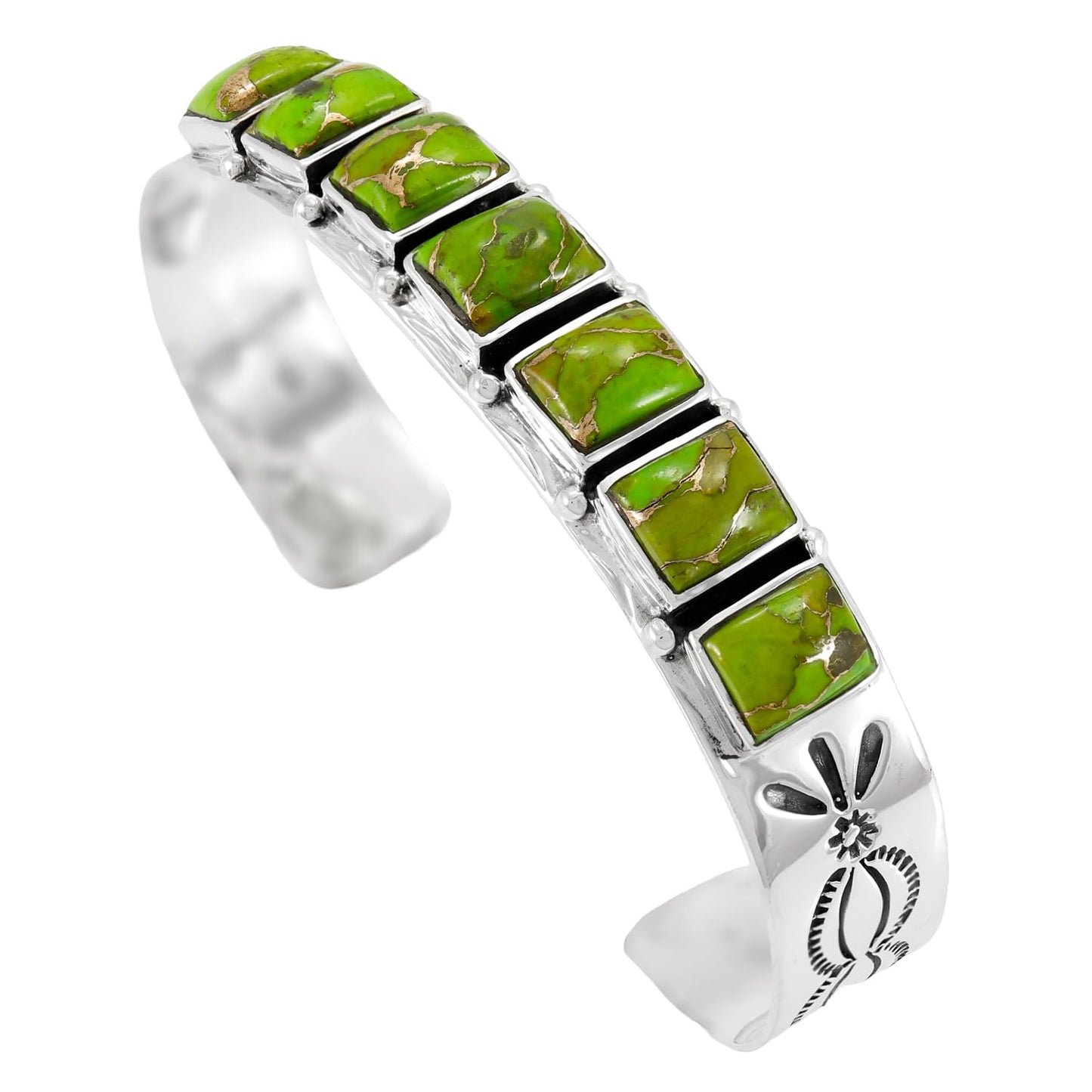 Turquoise Bracelet Sterling Silver 925 Genuine Gemstones Cuff Bracelet