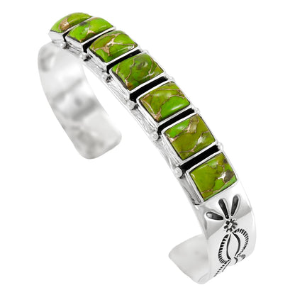 Turquoise Bracelet Sterling Silver 925 Genuine Gemstones Cuff Bracelet