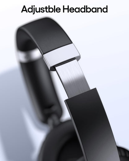 TAGRY Hybrid Active Noise Cancelling Headphones 100H Playtime Wireless Over Ear Bluetooth Headphone with Fast Charging Hi-Res Audio Comfort Earcups Headsets for Travel Home Office Phone PC Black