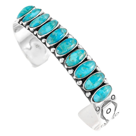 Turquoise Bracelet Sterling Silver 925 Genuine Turquoise Cuff Bracelet