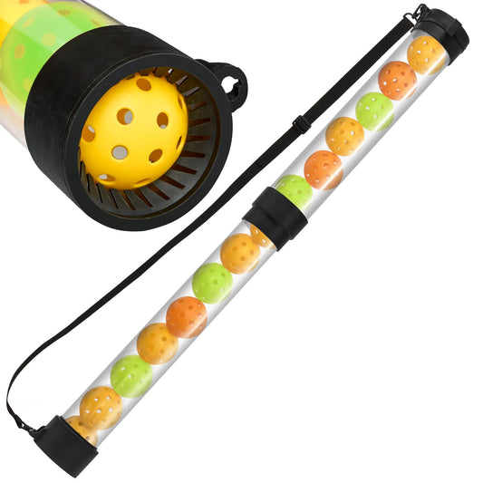 Pickleball Picker Upper Ball Holder, Pickleball Ball Picker Hopper Tube, Pickleball Pickup Tube - Lightweight Pickleball Retriever Collector with Shoulder Strap
