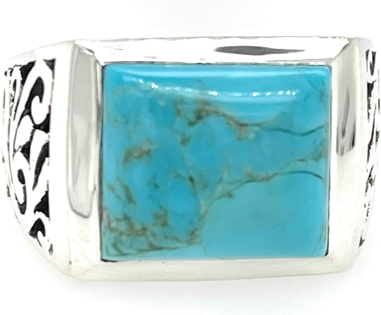 Blue Mohave Turquoise 925 Sterling Silver Men's Ring Size 8.75, 9, 10
