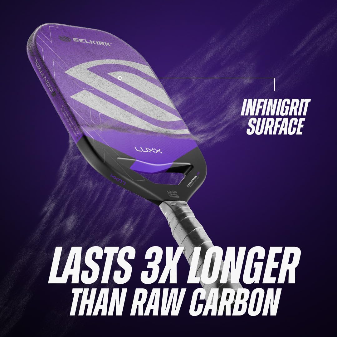 Selkirk Sport LUXX Control Pickleball Paddles | Carbon Fiber Pickleball Paddle with Polypropylene X7 Core | InfiniGrit Surface Technology