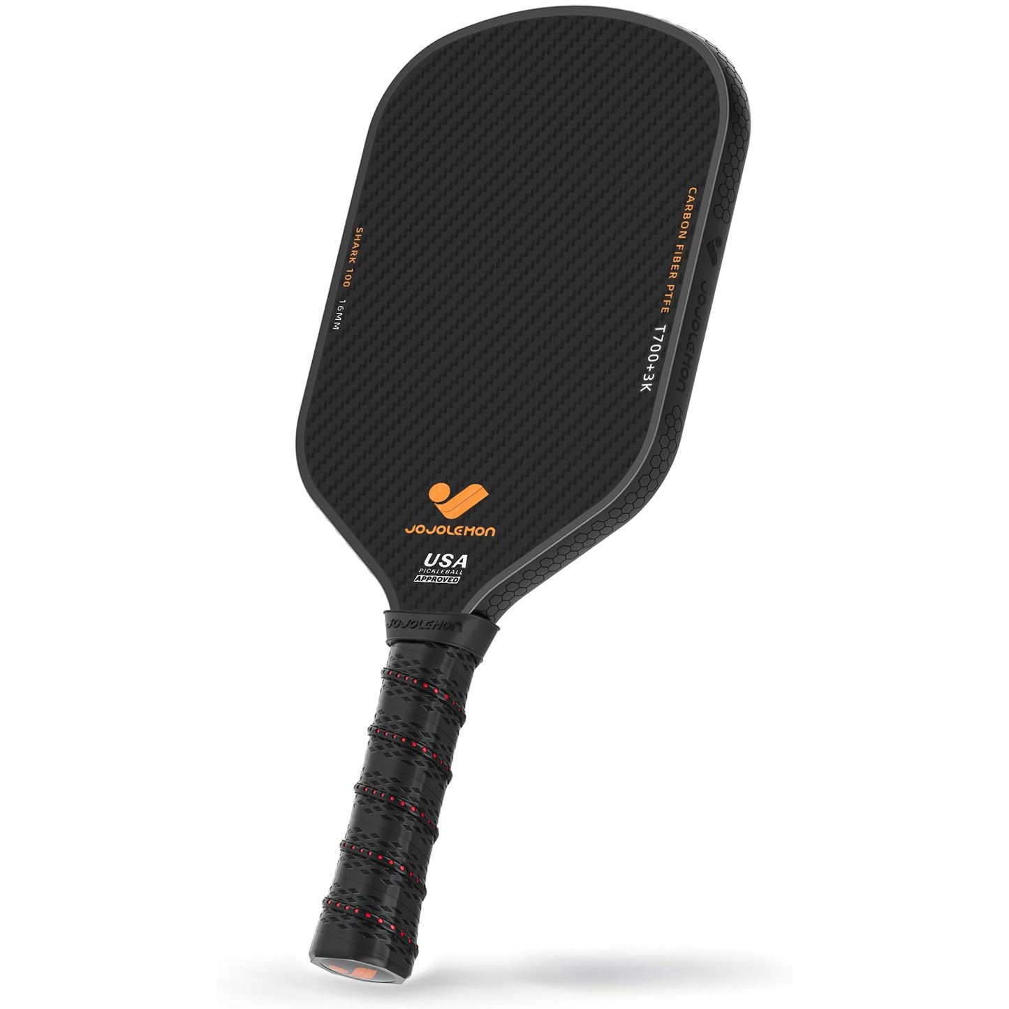 JOJOLEMON Pickleball Paddles, Carbon Fiber Pickleball Paddle with a 16mm Shark Power Polymer Core, The Pickleball Rackets Designed for Ultimate Spin & Consistency