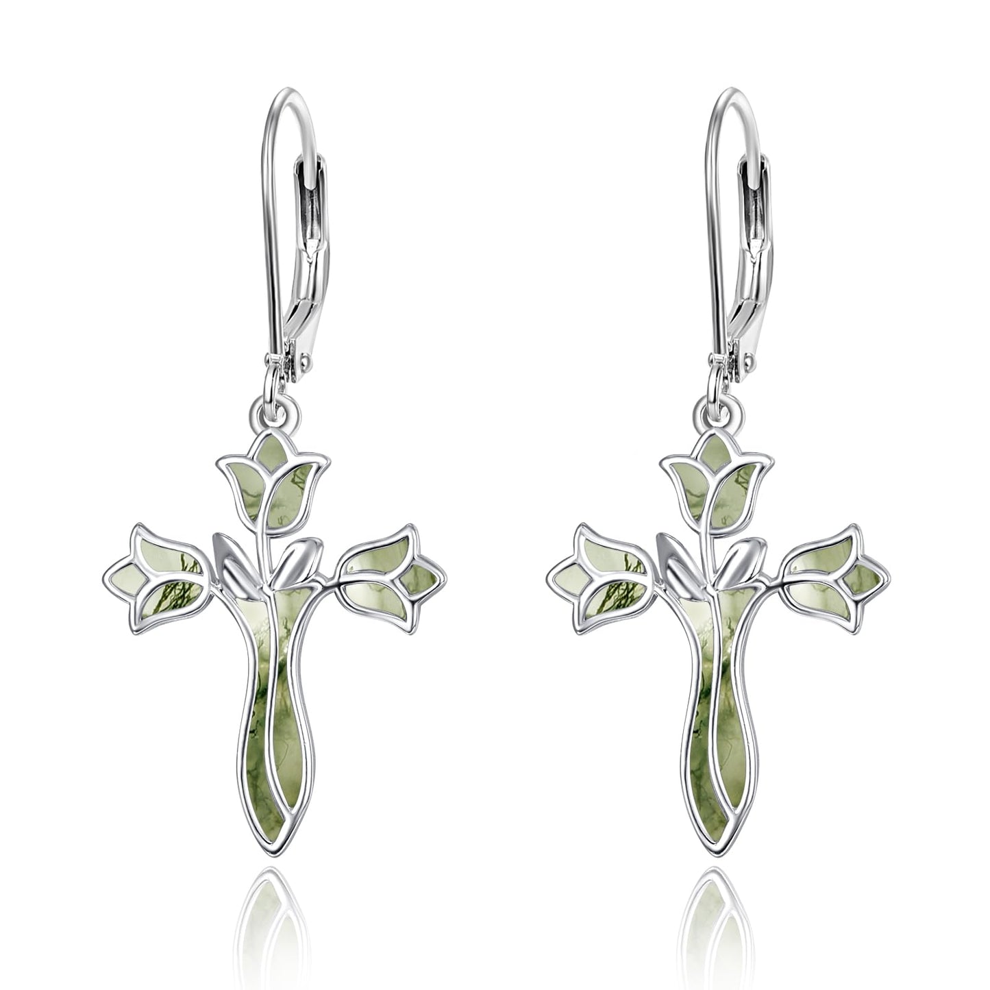 Dreamboat Sterling Silver Cross Earrings for Women Lever Back Dangle Earrings Faith Christian Confirmation Religious Jewelry for Mom