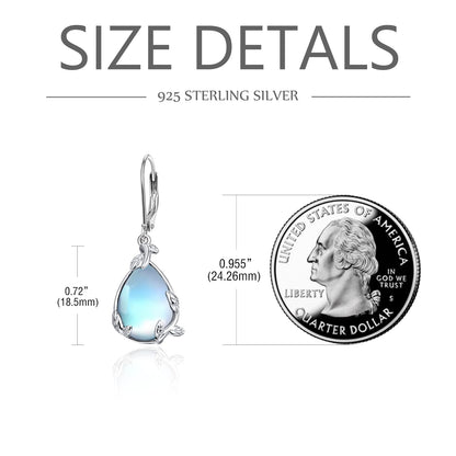 Palpitate Turquoise/Abalone Shell Earrings for Women 925 Sterling Silver Dangle Leverback Earrings Silver Jewelry Christmas Gifts