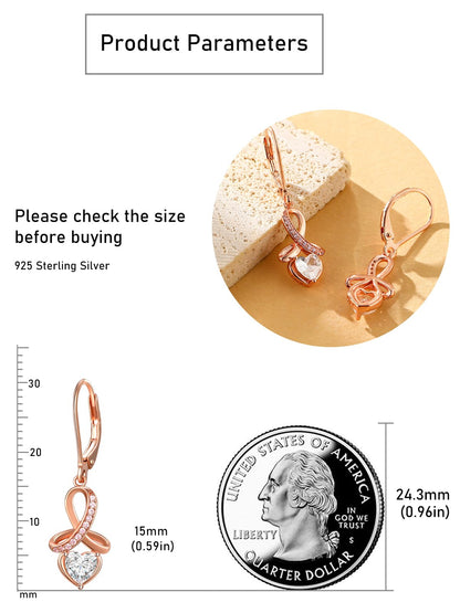 Dangle Earrings 925 Sterling Silver Leverback Earrings Birthday Gift Christmas Sterling Silver Jewelry for Women