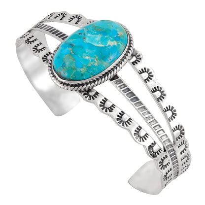 Turquoise Bracelet Sterling Silver 925 Genuine Gemstones