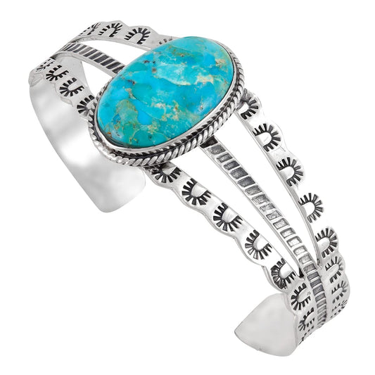 Turquoise Bracelet Sterling Silver 925 Genuine Gemstones