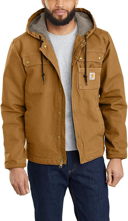 Carhartt Men's Relaxed Fit Washed Duck Sherpa-Lined Utility Jacket