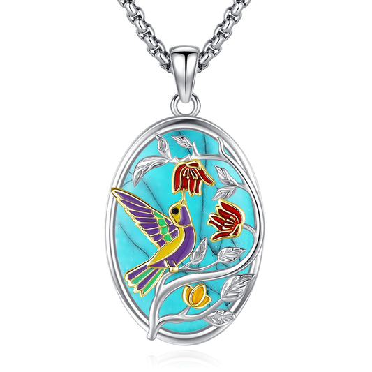 Turquoise Jewelry for Women Men 925 Sterling Silver Pendant Urn Necklaces for Ashes Picture Locket Necklace Thor Hammer Yggdrasil Virgen De Guadalupe St Michael Christopher Judas Witches Knot Necklace