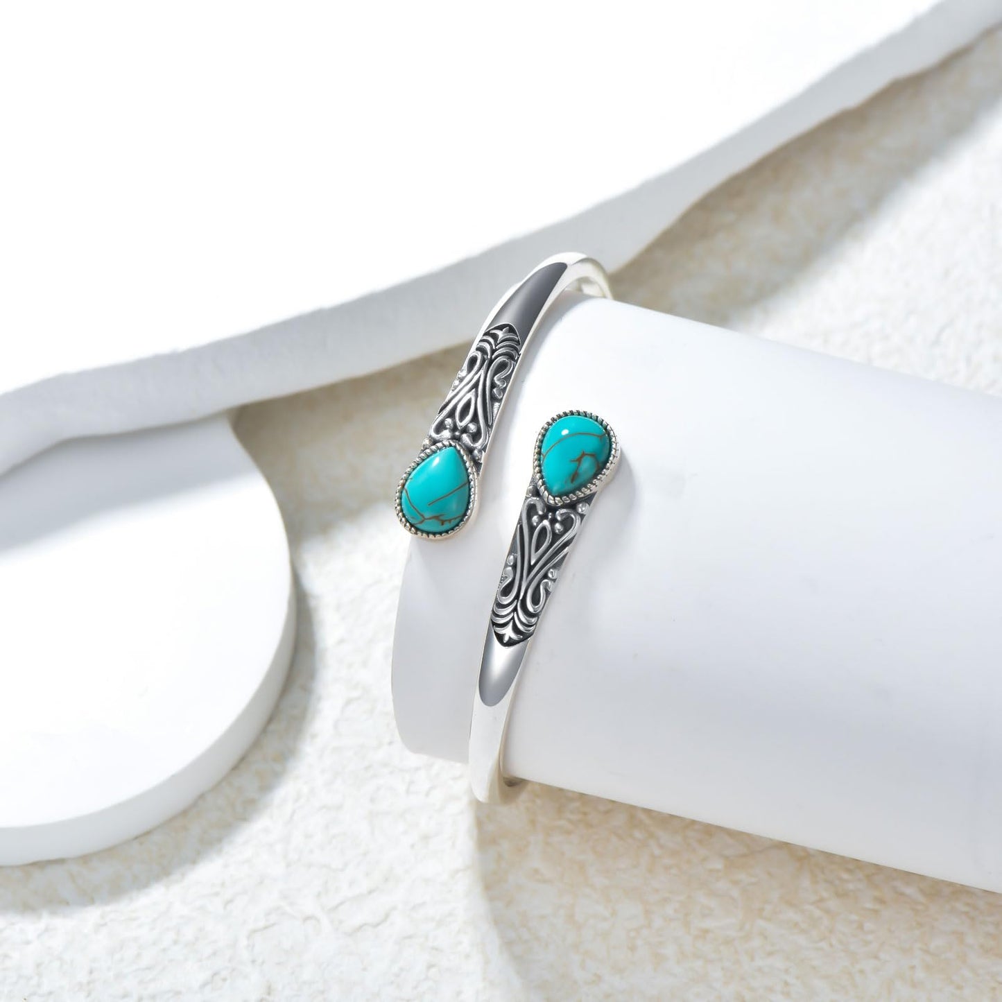 925 Sterling Silver Genuine Gemstone Bracelet for Women Men Handmade Adjustable Boho Navajo Style Bangle Cuff Natural Stone Jewelry Gift