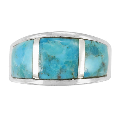 Turquoise Ring Sterling Silver 925 for Men or Women Genuine Gemstones Size 6 to 14