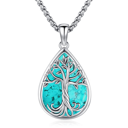 Turquoise Jewelry for Women Men 925 Sterling Silver Pendant Urn Necklaces for Ashes Picture Locket Necklace Thor Hammer Yggdrasil Virgen De Guadalupe St Michael Christopher Judas Witches Knot Necklace