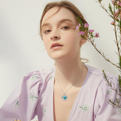 Natural Turquoise Tree of Life Necklace for Women 925 Sterling Silver Tree of Life Pendant Natural Turquoise Tree of Life Necklace Jewelry Christmas Gifts for Women