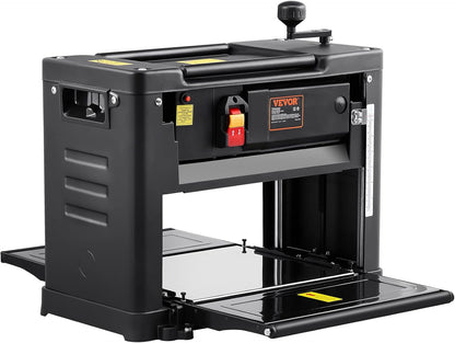 VEVOR Thickness Planer, Two-Blade, 13" Width Worktable Benchtop Planer, 15-Amp 2000W Powerful Motor, 12" Extended Infeeding Table, Low Noise for both hard & soft wood material removal