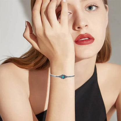 Genuine Turquoise Bracelet 925 Sterling Silver Sun Turquoise Cuff Bracelet Vintage Western Turquoise Jewelry for Women